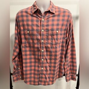 J. Crew Flannel Button Down in salmon / grey | medium